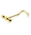 3 Balls Shaped Silver Curved Nose Stud NSKB-48